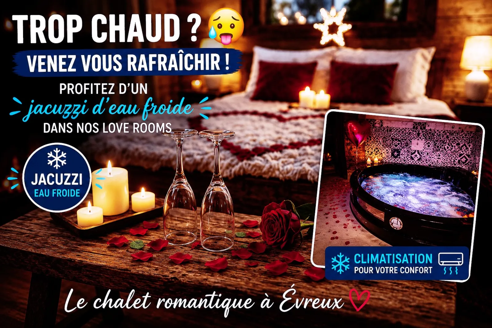 Chalet Romantique d'Évreux, suite avec spa à Évreux