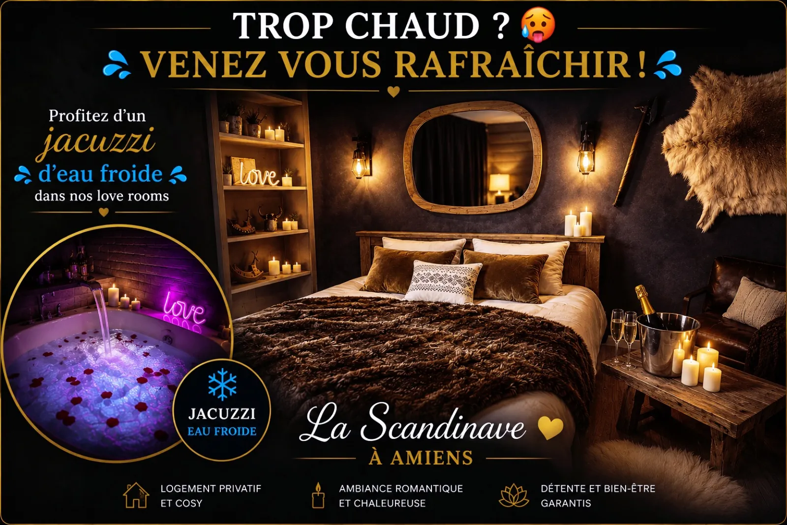 Évasion Scandinave, suite avec spa à Amiens