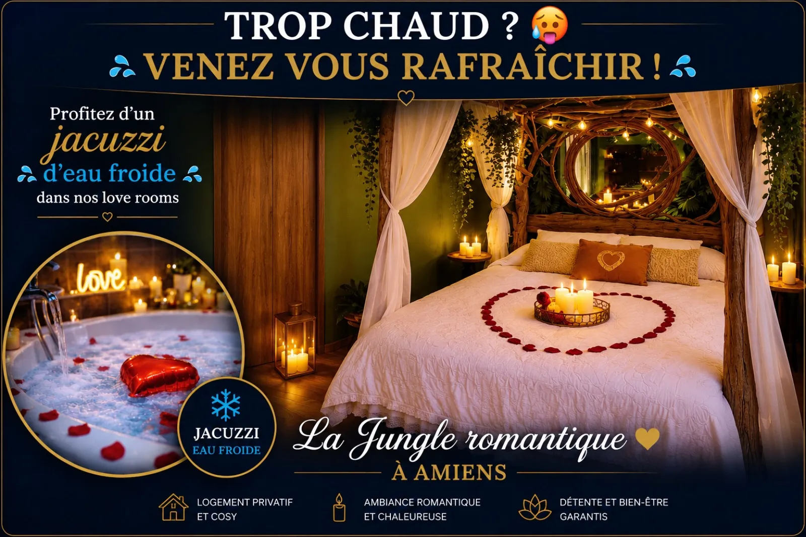 Jungle Romantique, suite avec spa à Amiens