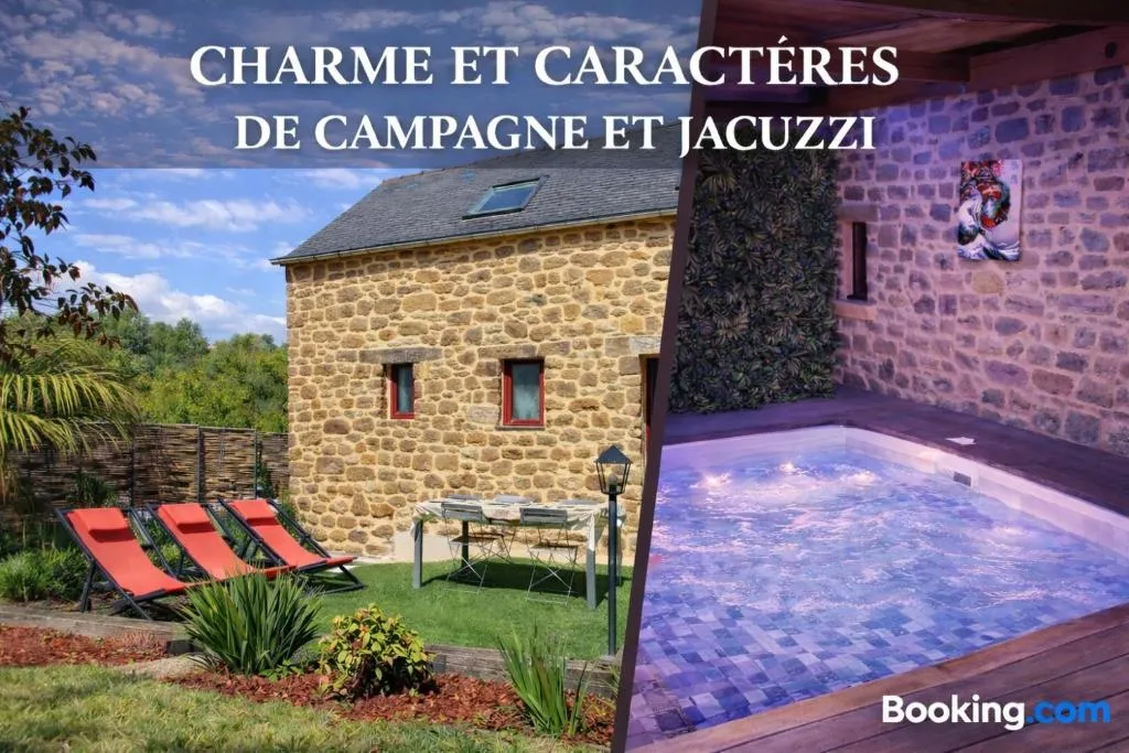 Maison de campagne Jacuzzi XXL, suite avec spa à Tinténiac