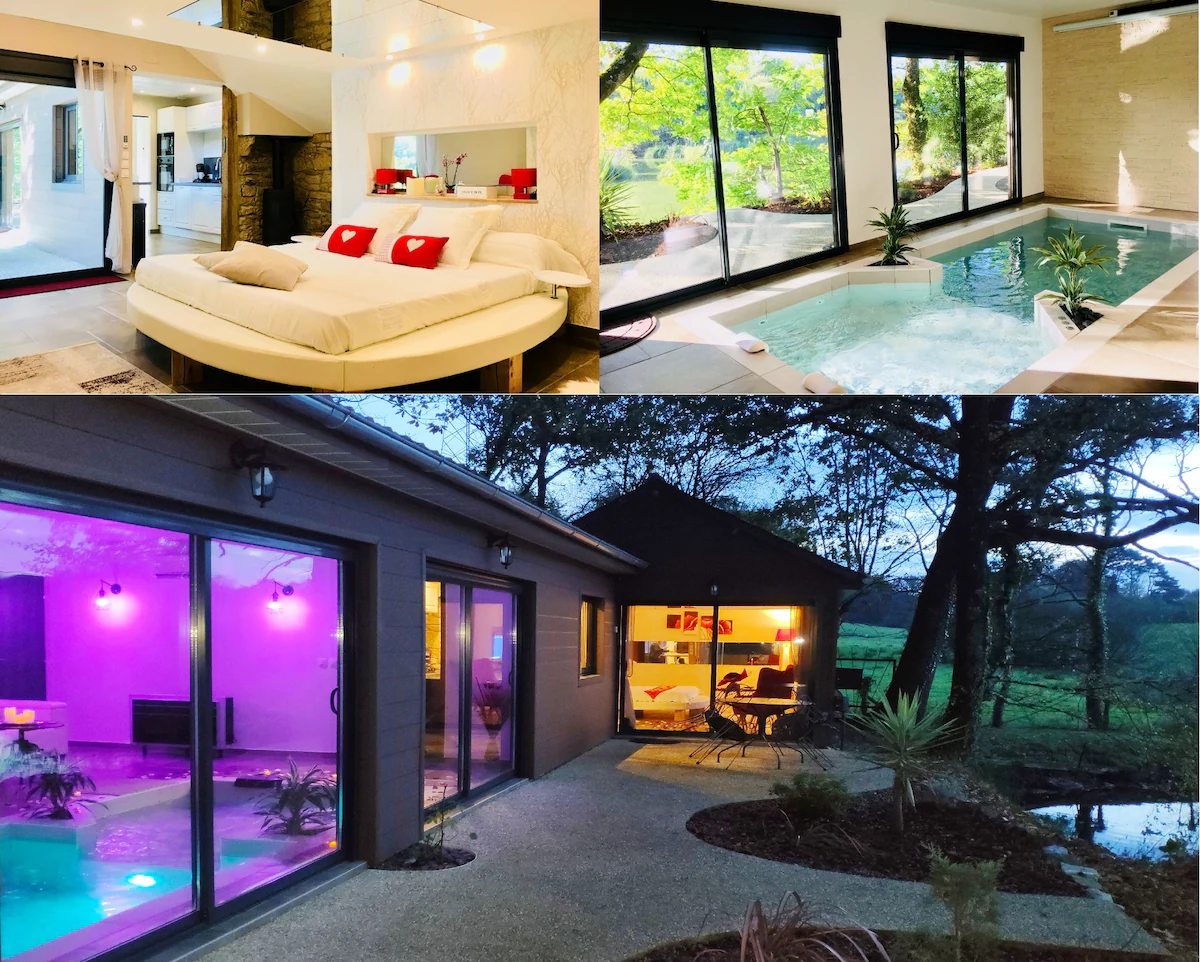 Le Gîte Piscine et Spa de Péaule, suite avec spa à Péaule